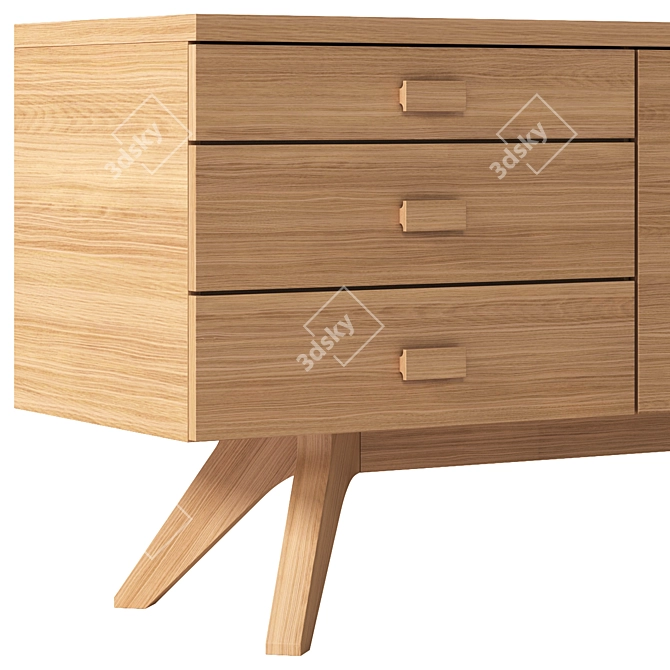 Versatile Wood Sideboard in Multiple Finishes 3D model image 5