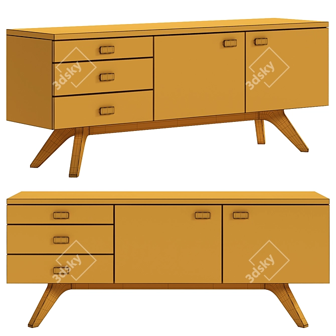 Versatile Wood Sideboard in Multiple Finishes 3D model image 7