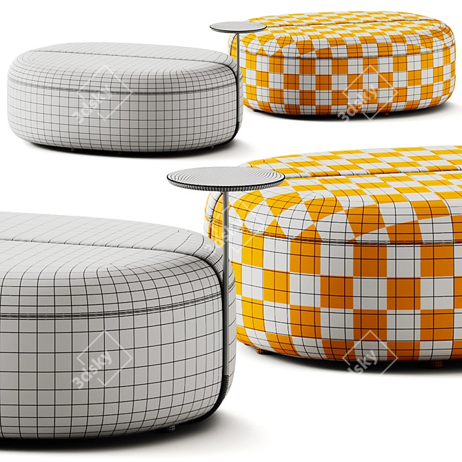 ARTIKO Modular Fabric Pouf Module 3D model image 4