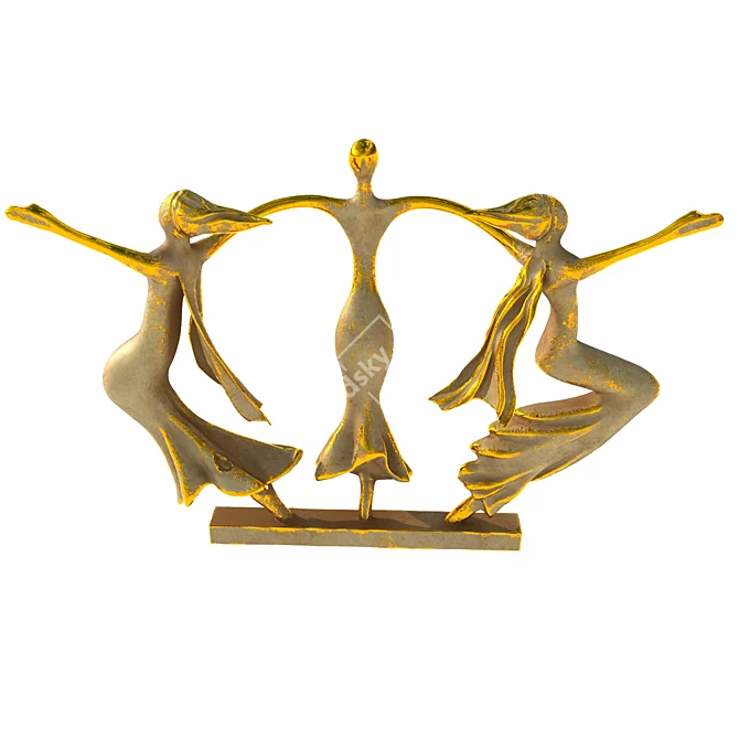  Trio Dance Sculpture 3D Files 3D model image 2