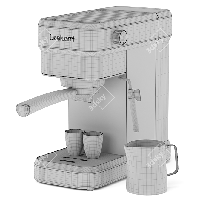 Retro Home Espresso Machine Green 3D model image 6