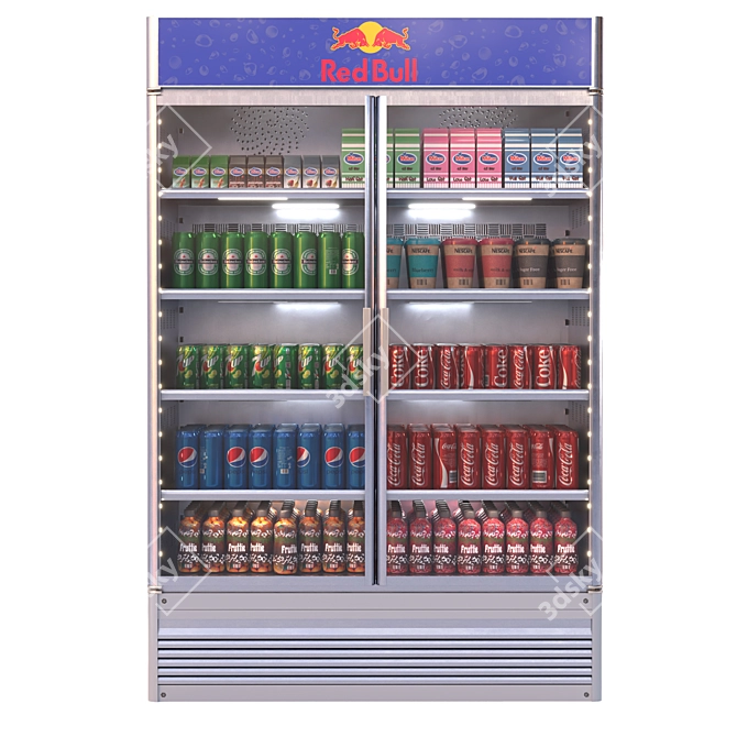 Supermarket-Ready Commercial Display Refrigerator 3D model image 7