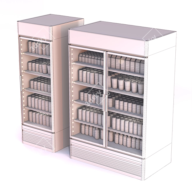 Supermarket-Ready Commercial Display Refrigerator 3D model image 10