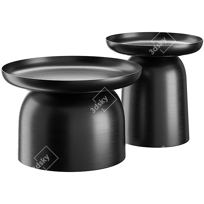 Modern Gray Coffee Side Table 3D model image 1