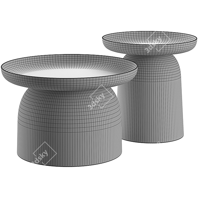 Modern Gray Coffee Side Table 3D model image 5