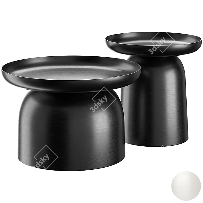 Modern Gray Coffee Side Table 3D model image 6