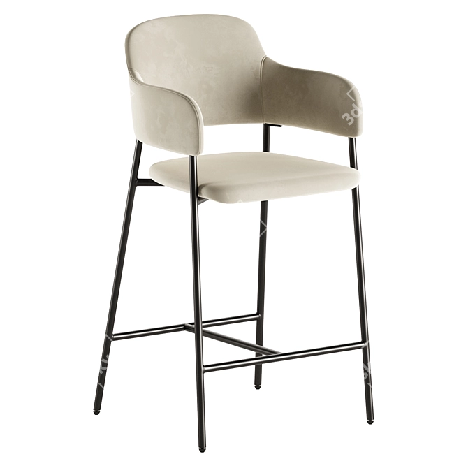 Sleek Livorno Bar Stool Design 3D model image 6