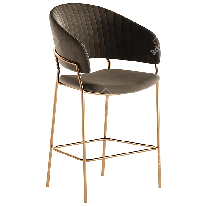 Sleek Livorno Bar Stool Design 3D model image 1