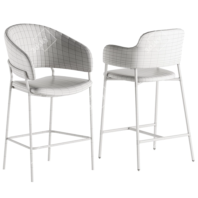 Sleek Livorno Bar Stool Design 3D model image 2