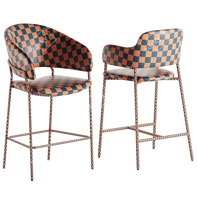 Sleek Livorno Bar Stool Design 3D model image 3