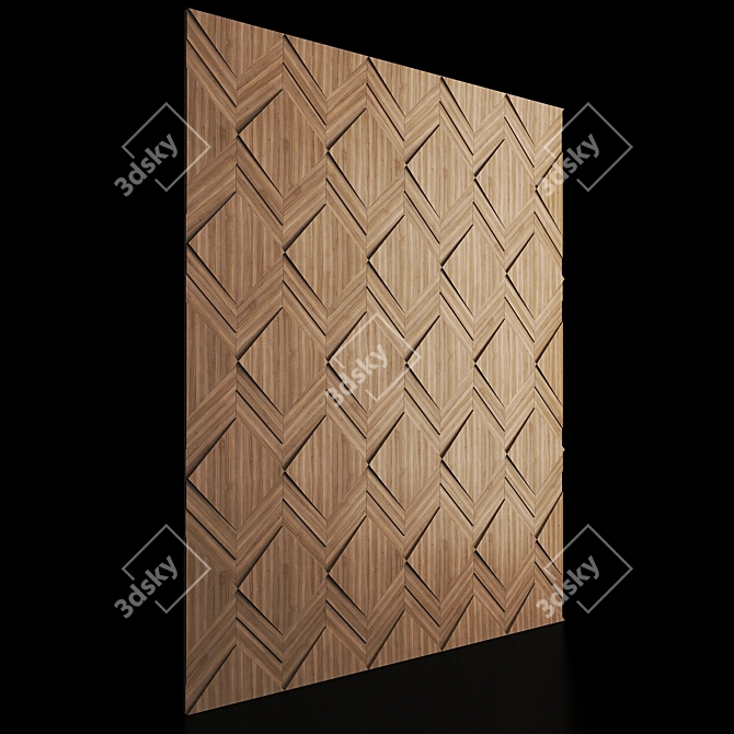 Exported Wooden Wall Panel with Texture 3D model image 3