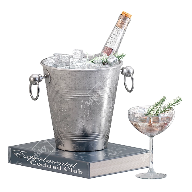 Elegant Ice Bucket Set 3D model image 1