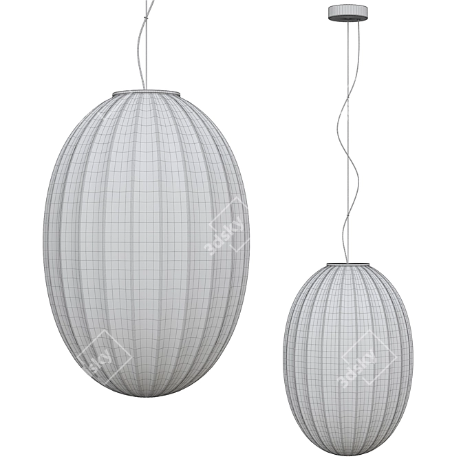 Minimalist Clear Pendant Light 3D model image 2