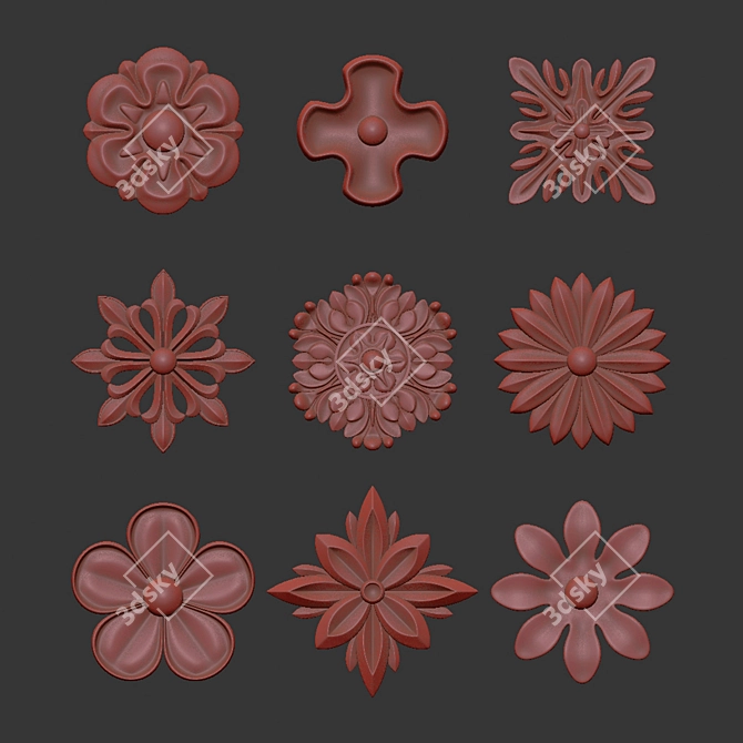 Ornament Element Pack 08: Detailed 3D Models 3D model image 7