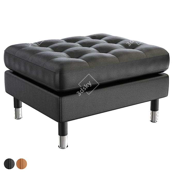 Landskrona Footstool: Stylish Golden Brown 3D model image 2