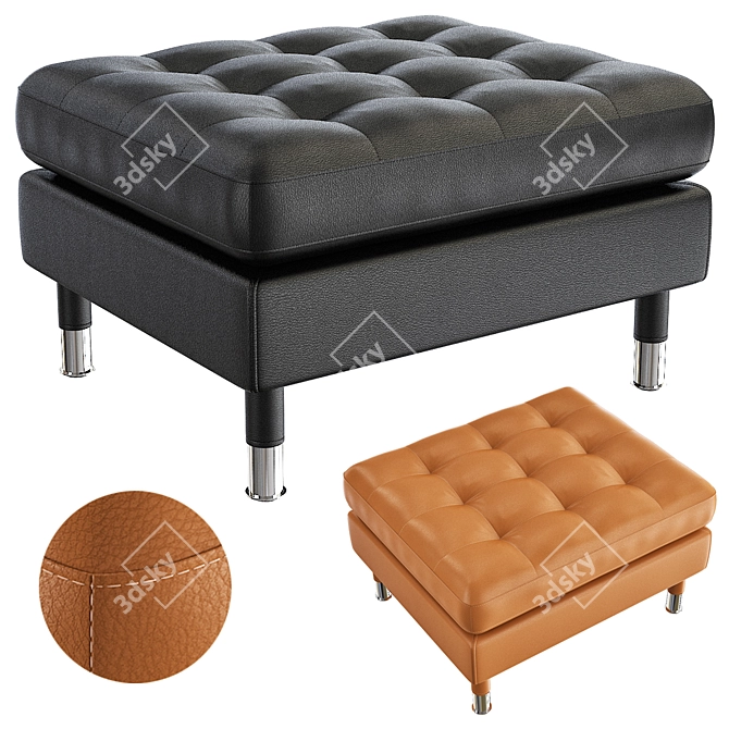 Landskrona Footstool: Stylish Golden Brown 3D model image 5