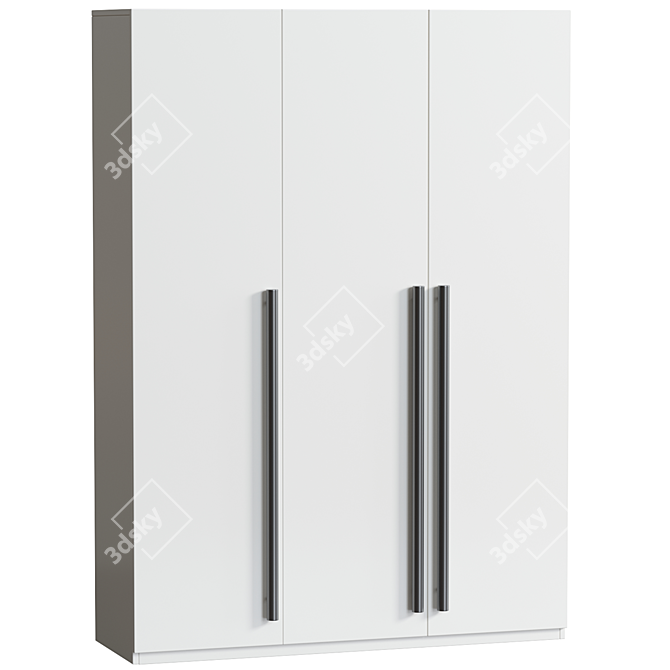 Contemporary White Wardrobe Lorena-3 3D model image 2