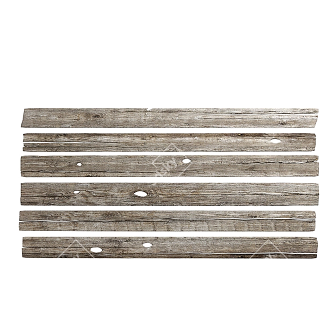 Vintage Wood Plank Set 12 3D model image 4