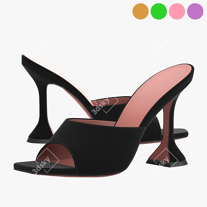 Amina Muaddi Mules in Five Colors 3D model image 1