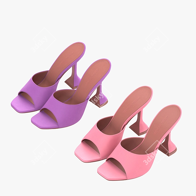 Amina Muaddi Mules in Five Colors 3D model image 4