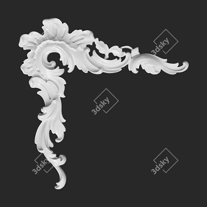 Rodecor Rococo Corner Element, Premium-grade Polystone 3D model image 2