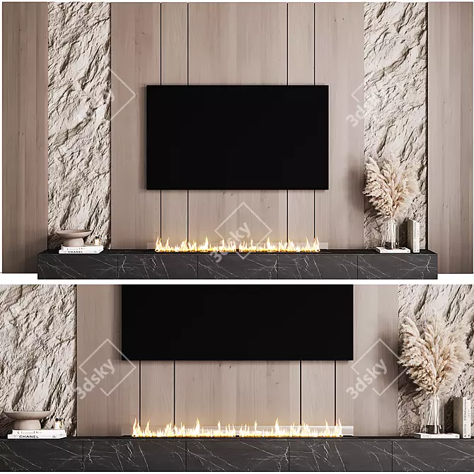  Modern TV Wall 3D Model 3D model image 1