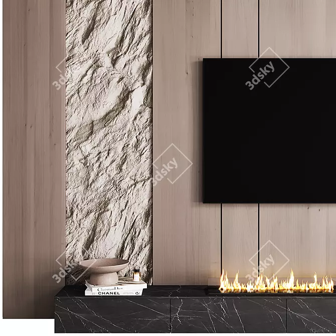  Modern TV Wall 3D Model 3D model image 3