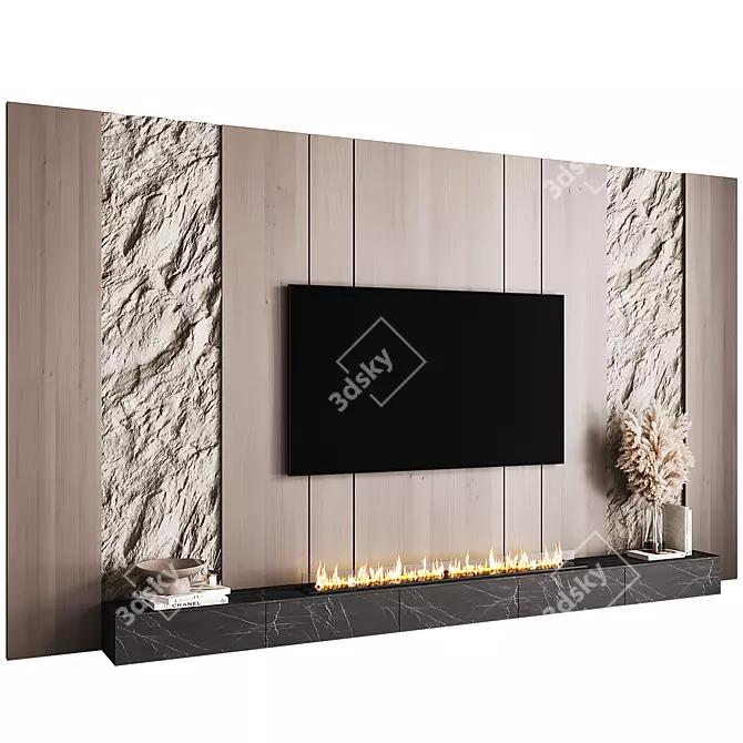  Modern TV Wall 3D Model 3D model image 4