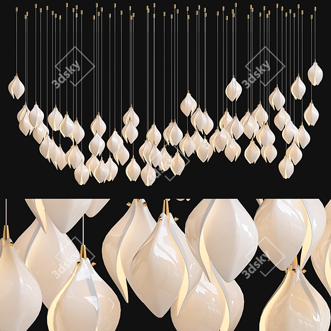 Bloom Blanket Chandelier: Modern Elegance 3D model image 1