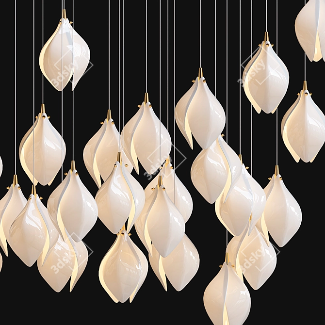 Bloom Blanket Chandelier: Modern Elegance 3D model image 2