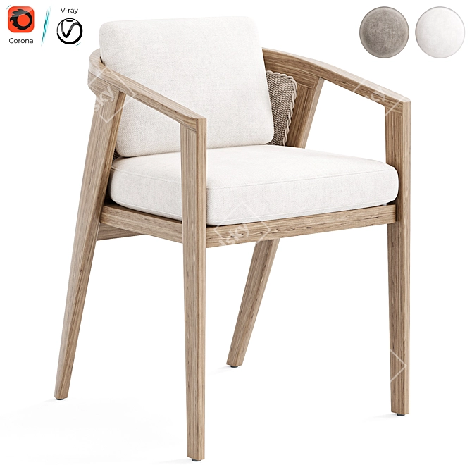 Malta Teak Lounge Chair - 2015 3D model image 1