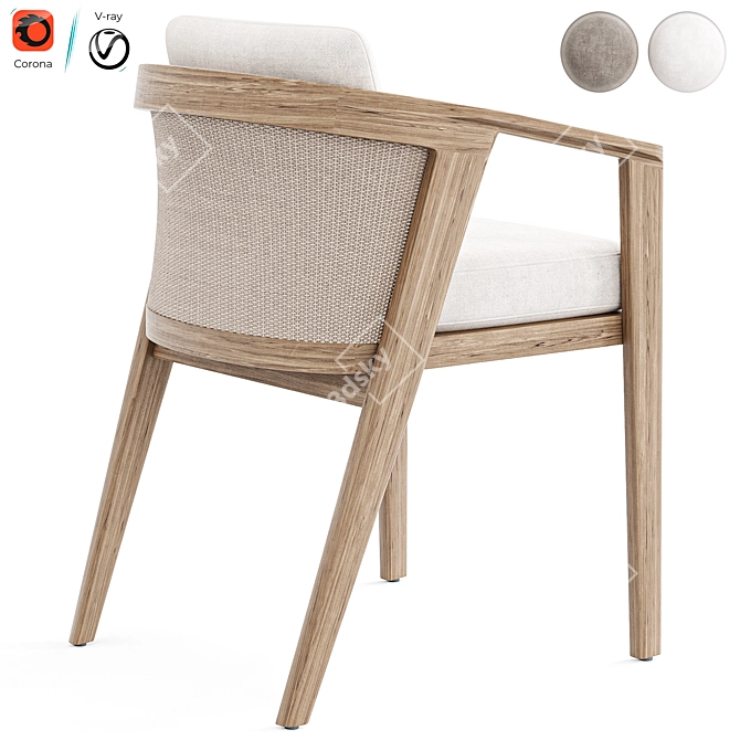 Malta Teak Lounge Chair - 2015 3D model image 2