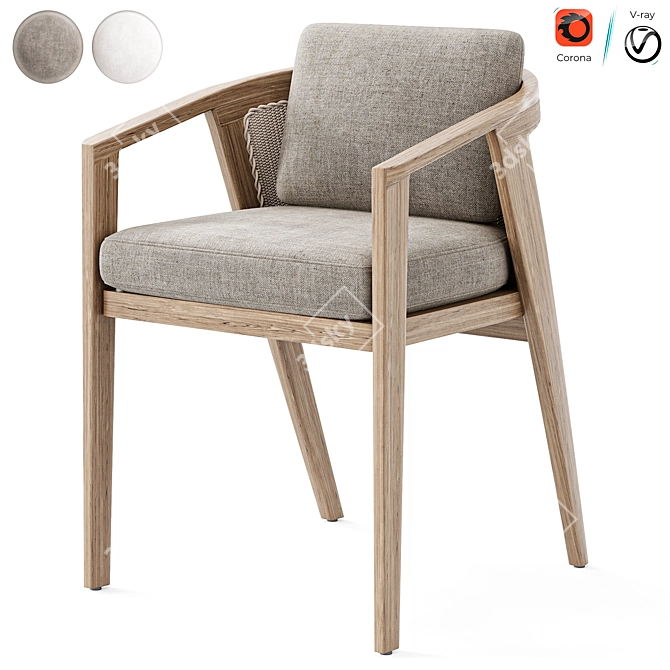 Malta Teak Lounge Chair - 2015 3D model image 4