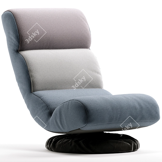 Adjustable Foam Swivel Floor Chair 3D model image 4