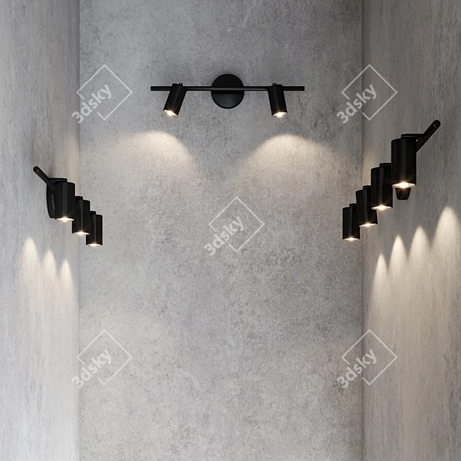 Adjustable Spotlight Wall Light 3D model image 5