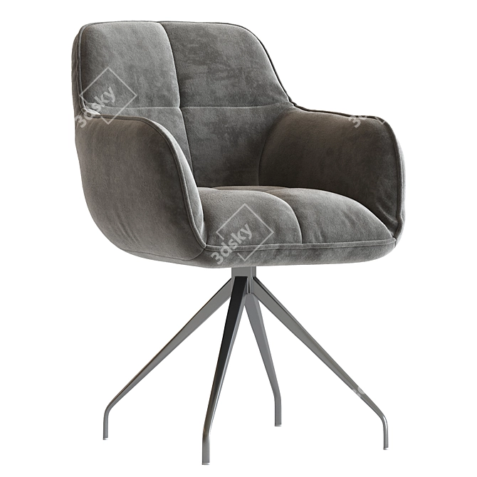 Noah Charcoal Fabric Accent Chair 3D model image 1