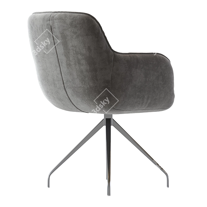 Noah Charcoal Fabric Accent Chair 3D model image 4