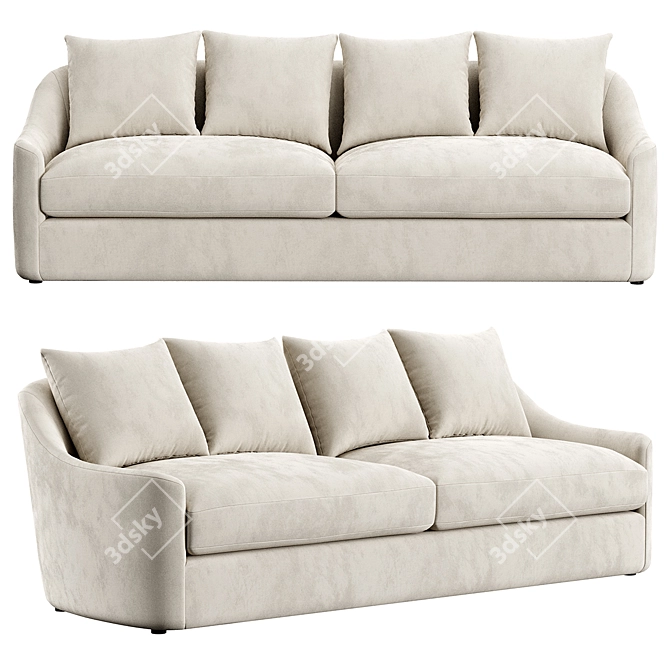 Luxury Belgard Sofa, 2500x890 mm 3D model image 1