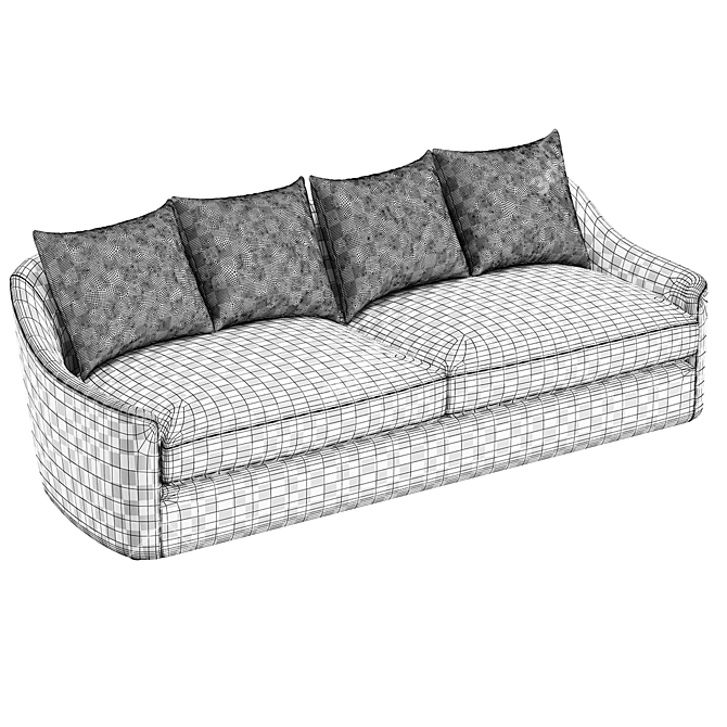 Luxury Belgard Sofa, 2500x890 mm 3D model image 6