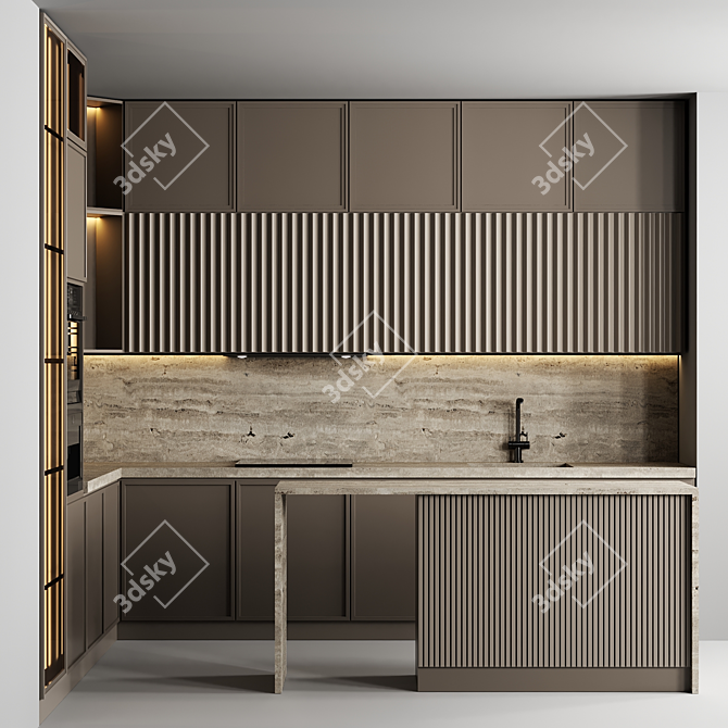 Modular Kitchen 3D Model Pack 3D model image 1