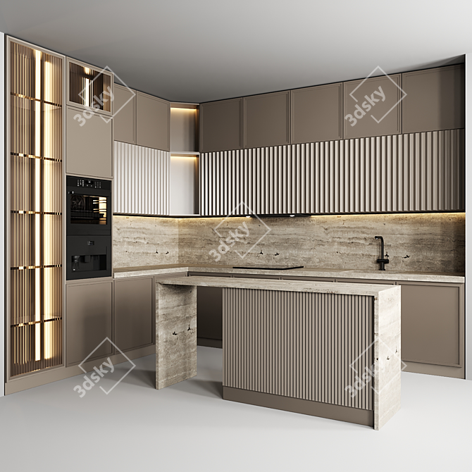 Modular Kitchen 3D Model Pack 3D model image 2