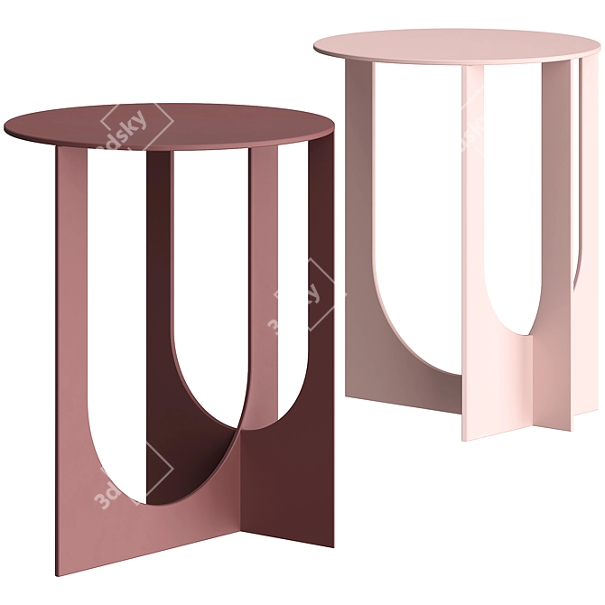 Modern Italian Giotto Side Table 3D model image 4