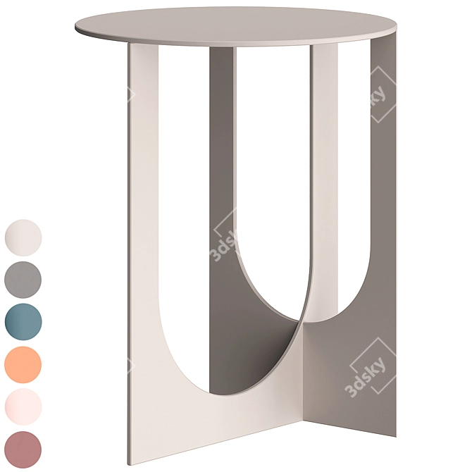 Modern Italian Giotto Side Table 3D model image 6