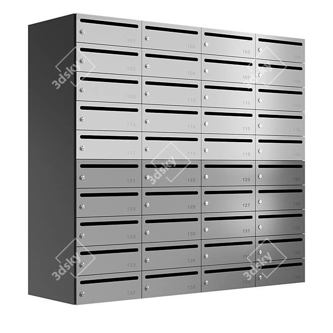 Safety Letter Box Mailboxes Set 3D model image 7