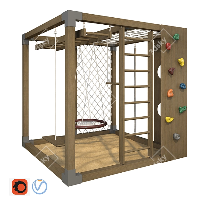 Game Cube 2 Playground Set 3D model image 1