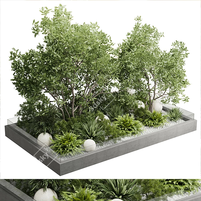  Outdoor Glass Planter Set 163 3D model image 1