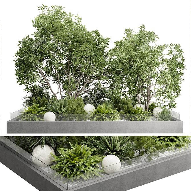  Outdoor Glass Planter Set 163 3D model image 2