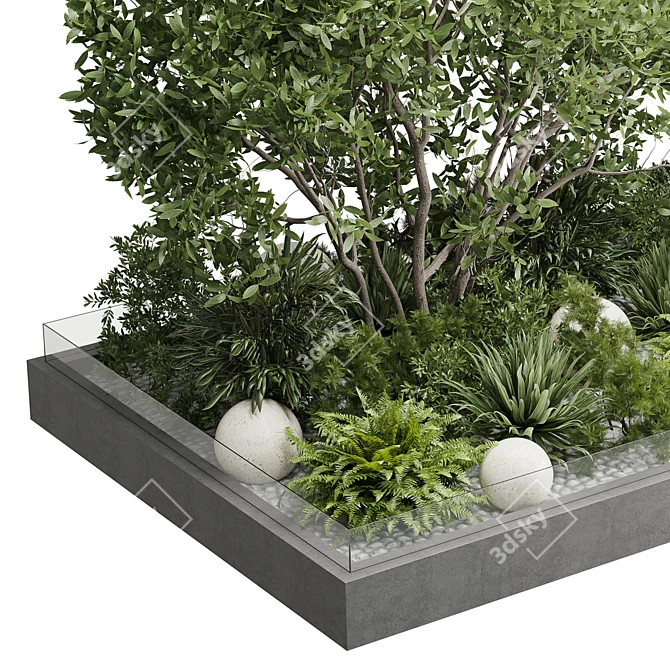  Outdoor Glass Planter Set 163 3D model image 3