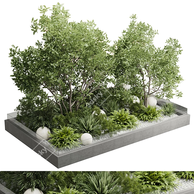  Outdoor Glass Planter Set 163 3D model image 7