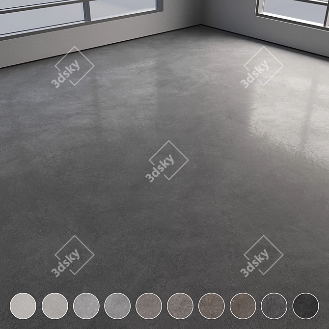 Polished Seamless Concrete Floor 3D model image 1